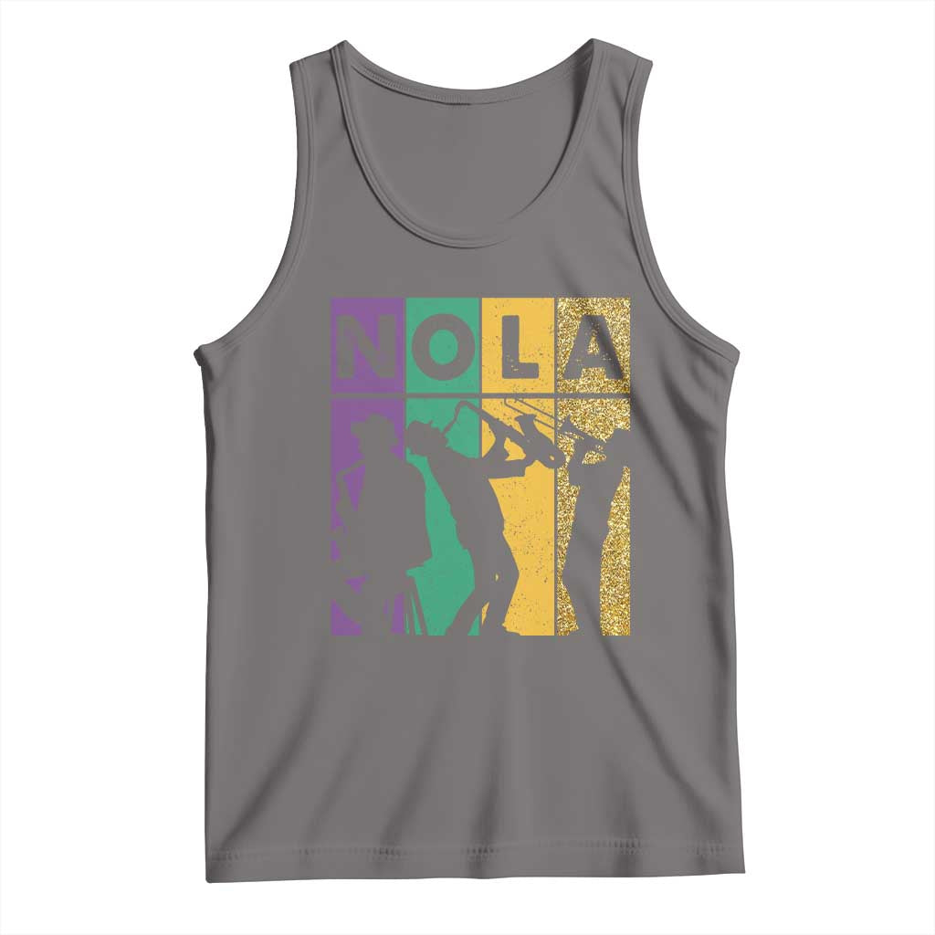 Mardi Gras NOLA New Orleans Carnival Jazz Music Glitter Print Tank Top TS11 Deep Heather Print Your Wear