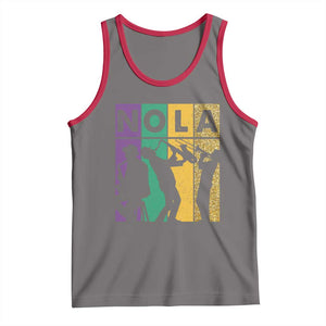 Mardi Gras NOLA New Orleans Carnival Jazz Music Glitter Print Tank Top TS11 Deep Heather Red Print Your Wear