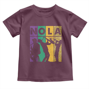 Mardi Gras NOLA New Orleans Carnival Jazz Music Glitter Print Toddler T Shirt TS11 Maroon Print Your Wear