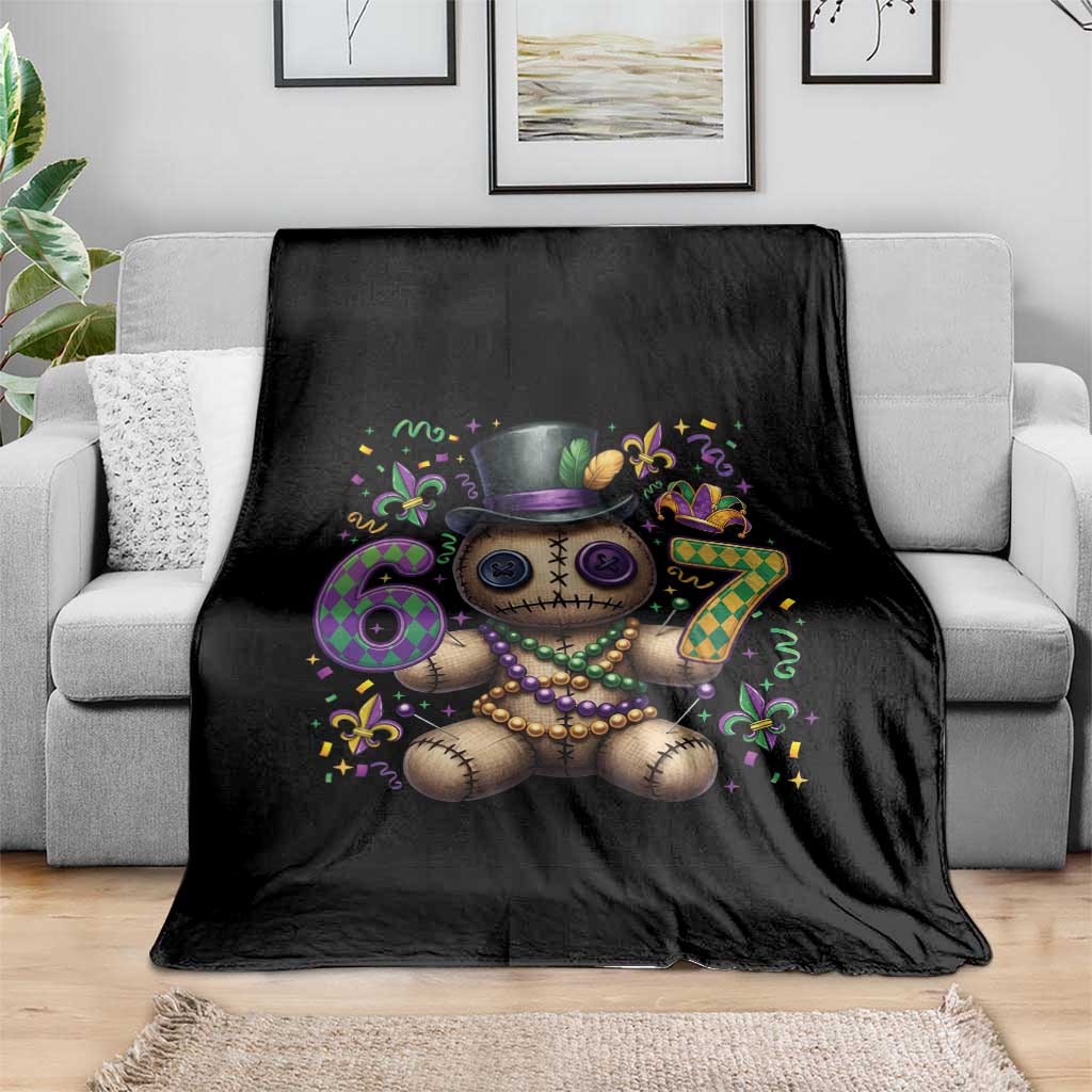 Funny Mardi Gras 67 Voodoo Doll Throw Blanket Fat Tuesday Six Seven Meme TS11 Print Your Wear