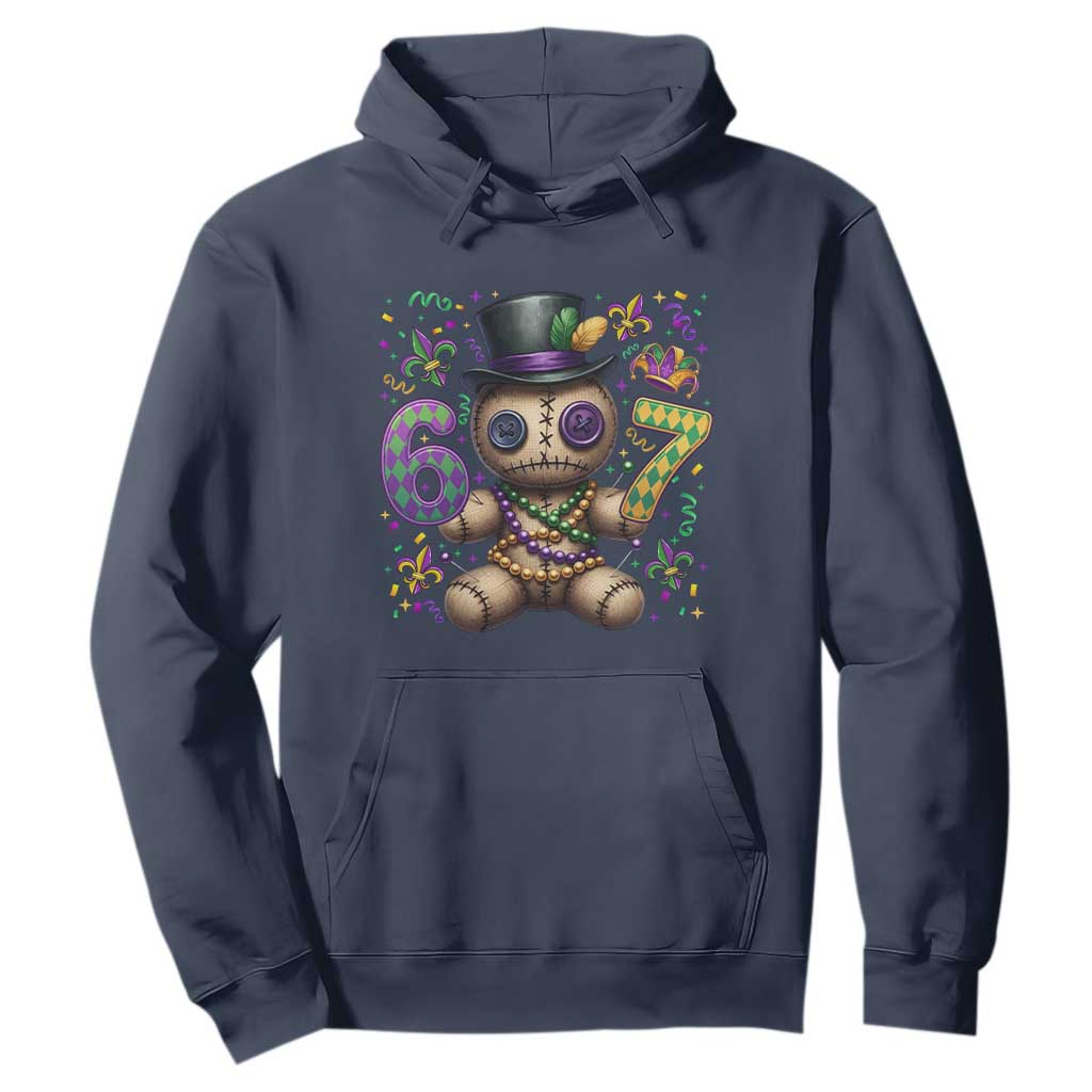 Funny Mardi Gras 67 Voodoo Doll Hoodie Fat Tuesday Six Seven Meme TS11 Navy Print Your Wear