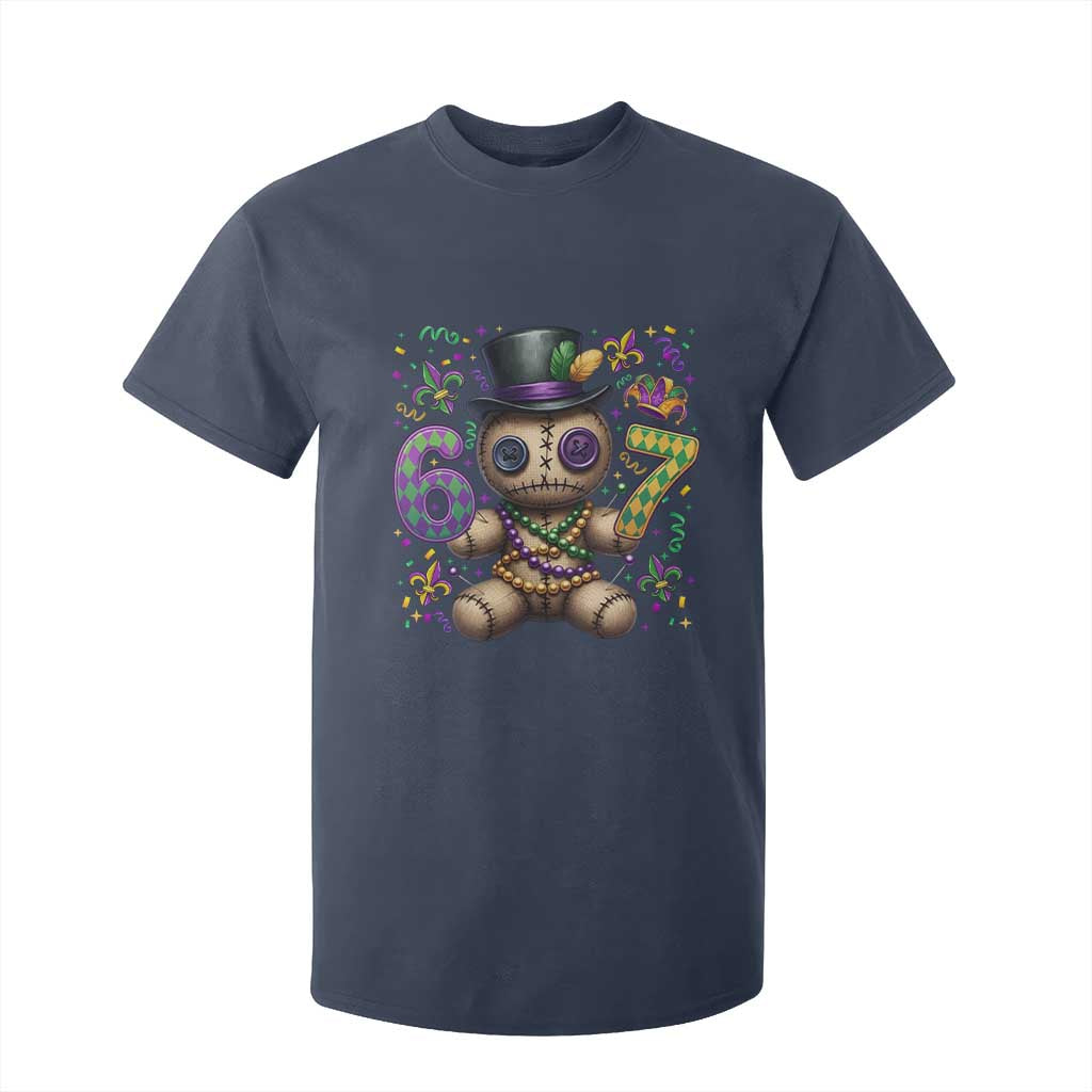 Funny Mardi Gras 67 Voodoo Doll T Shirt For Kid Fat Tuesday Six Seven Meme TS11 Navy Print Your Wear