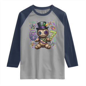 Funny Mardi Gras 67 Voodoo Doll Raglan Shirt Fat Tuesday Six Seven Meme TS11 Sport Gray Navy Print Your Wear