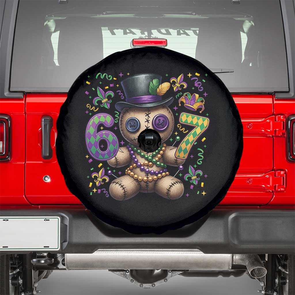 Funny Mardi Gras 67 Voodoo Doll Spare Tire Cover Fat Tuesday Six Seven Meme TS11 Black Print Your Wear