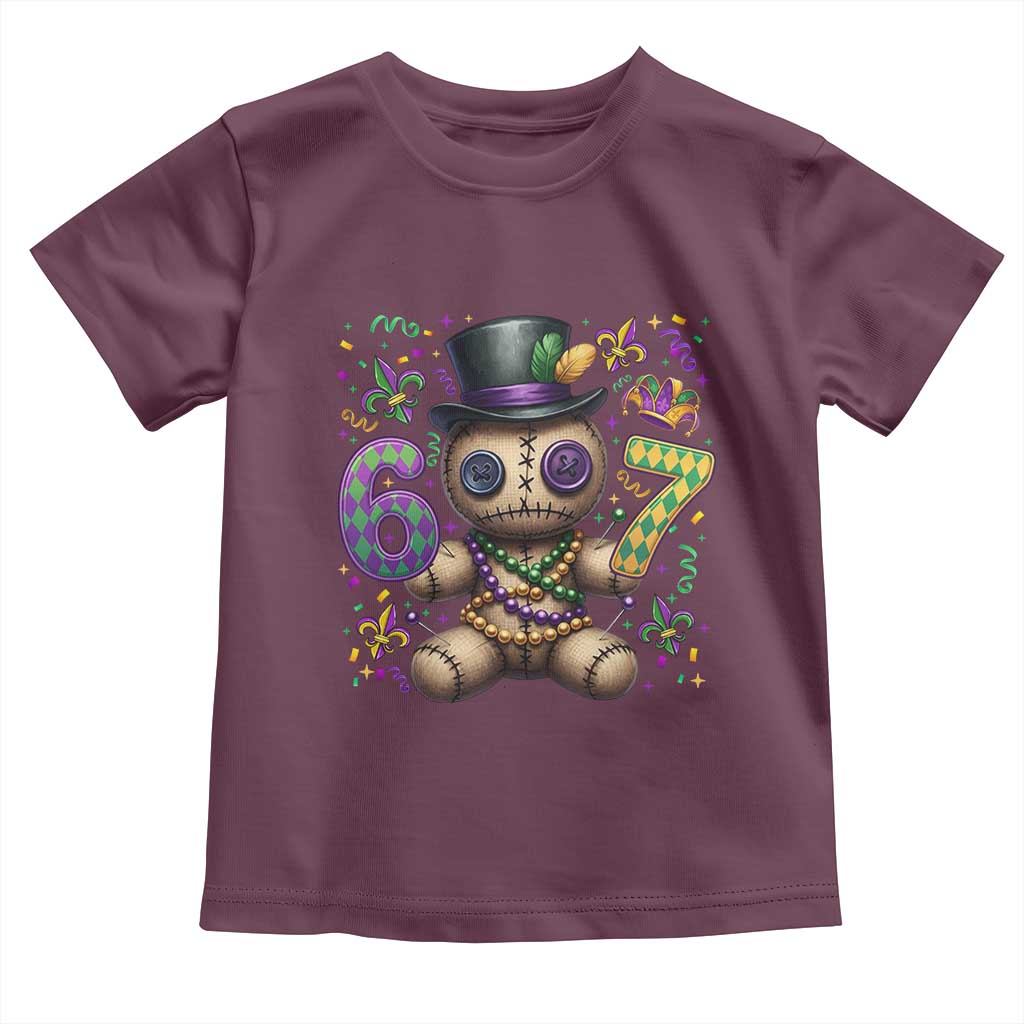 Funny Mardi Gras 67 Voodoo Doll Toddler T Shirt Fat Tuesday Six Seven Meme TS11 Maroon Print Your Wear