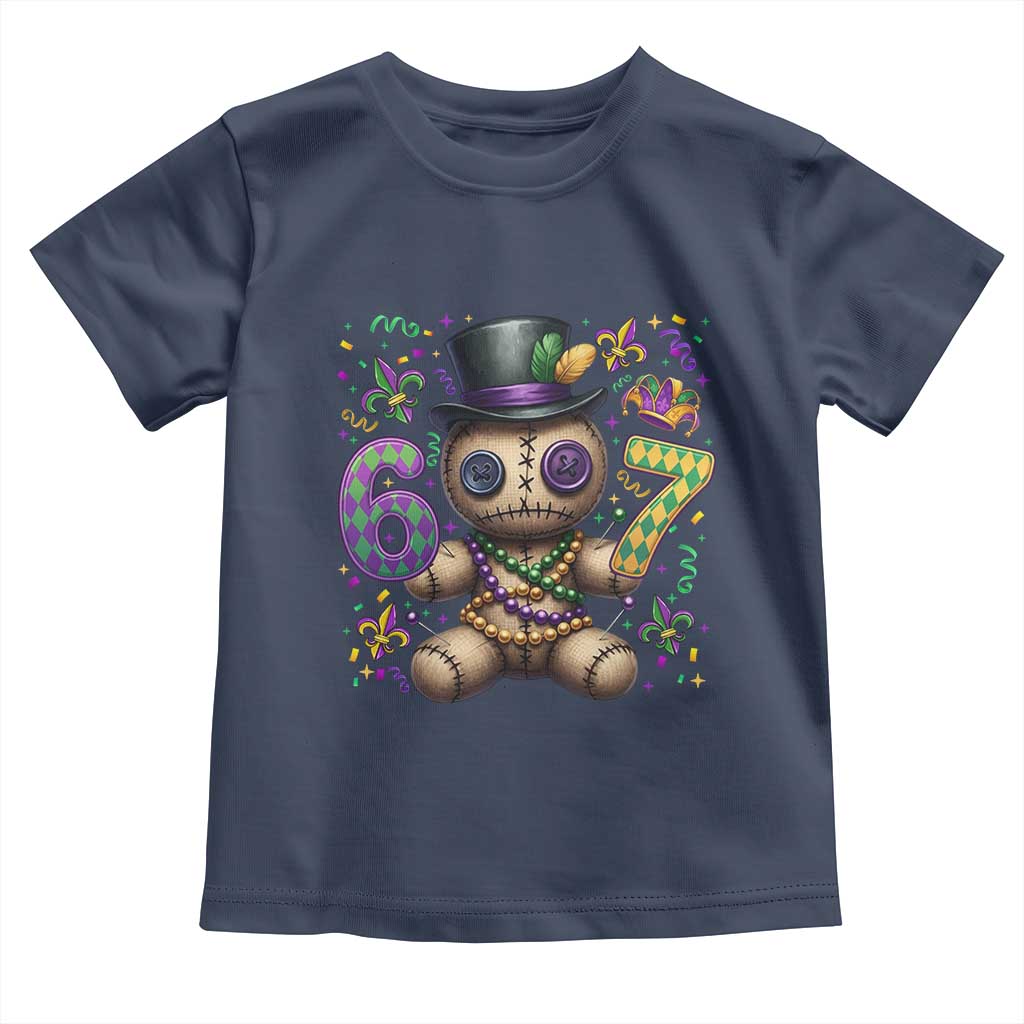 Funny Mardi Gras 67 Voodoo Doll Toddler T Shirt Fat Tuesday Six Seven Meme TS11 Navy Print Your Wear