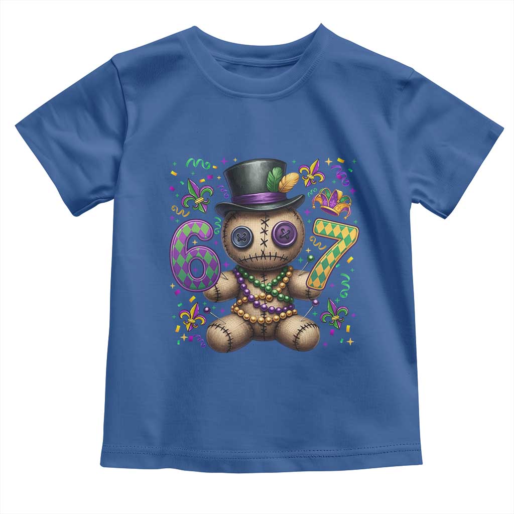 Funny Mardi Gras 67 Voodoo Doll Toddler T Shirt Fat Tuesday Six Seven Meme TS11 Royal Blue Print Your Wear