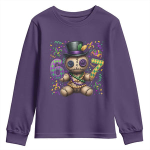Funny Mardi Gras 67 Voodoo Doll Youth Sweatshirt Fat Tuesday Six Seven Meme TS11 Purple Print Your Wear