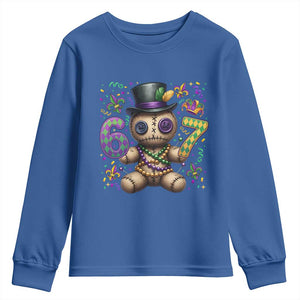 Funny Mardi Gras 67 Voodoo Doll Youth Sweatshirt Fat Tuesday Six Seven Meme TS11 Royal Blue Print Your Wear