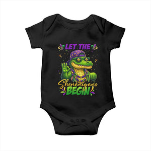 Let The Shenanigans Begin Mardi Gras 67 Meme Baby Onesie Funny Alligator Mardigator Six Seven TS11 Black Print Your Wear