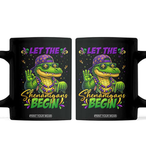 Let The Shenanigans Begin Mardi Gras 67 Meme Coffee Mug Funny Alligator Mardigator Six Seven TS11 Black Print Your Wear