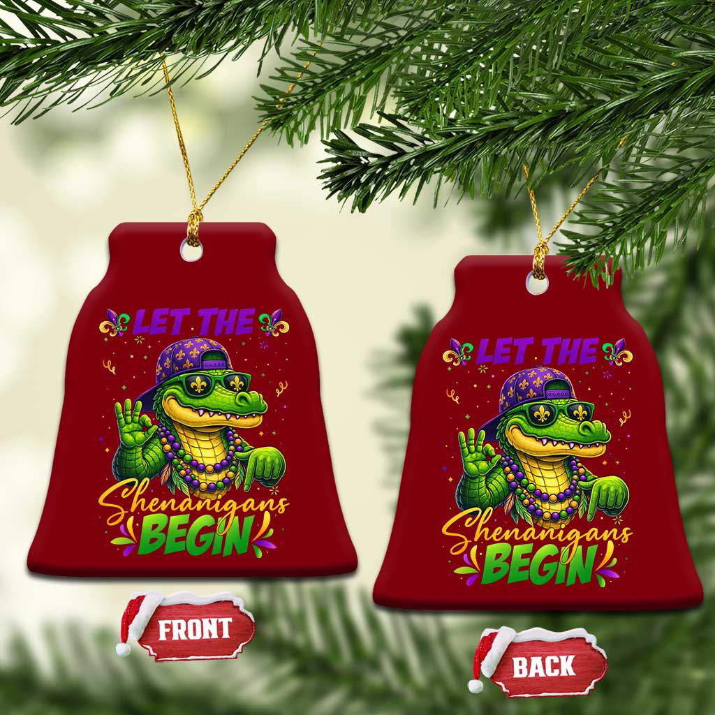 Let The Shenanigans Begin Mardi Gras 67 Meme Ceramic Ornament Funny Alligator Mardigator Six Seven TS11 Print Your Wear