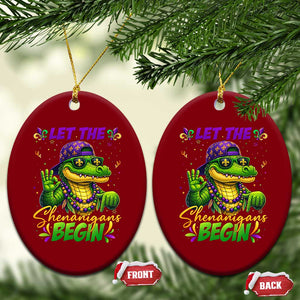 Let The Shenanigans Begin Mardi Gras 67 Meme Ceramic Ornament Funny Alligator Mardigator Six Seven TS11 Print Your Wear