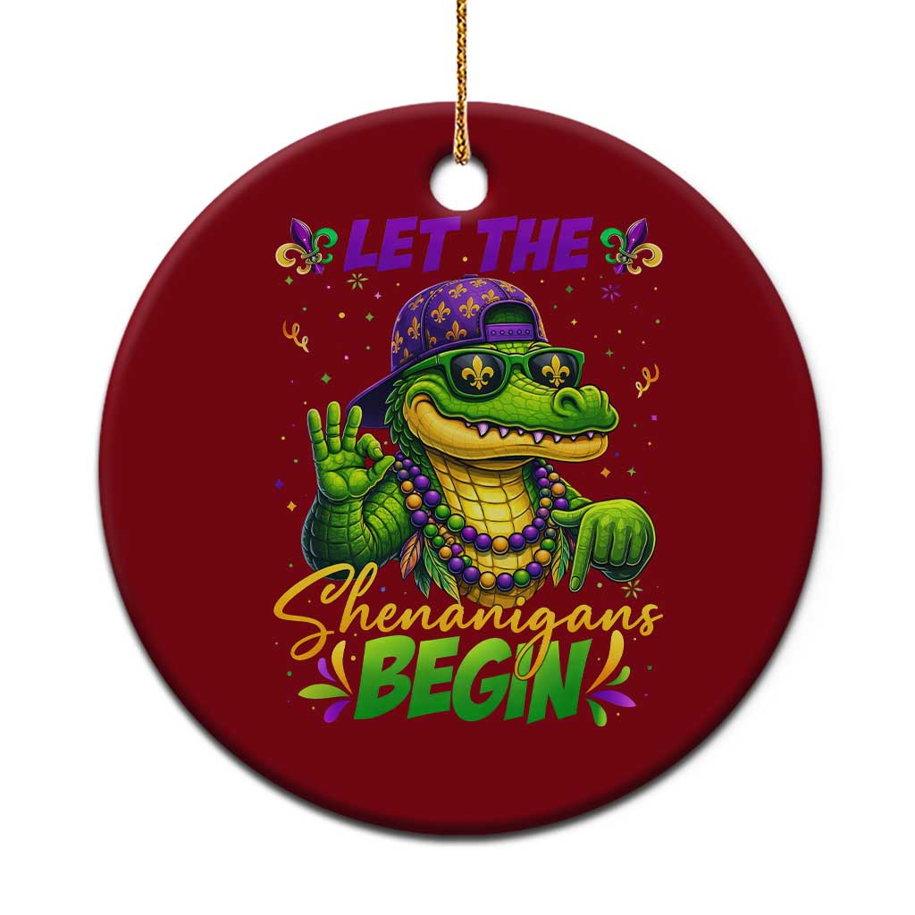 Let The Shenanigans Begin Mardi Gras 67 Meme Ceramic Ornament Funny Alligator Mardigator Six Seven TS11 1pc Red Print Your Wear