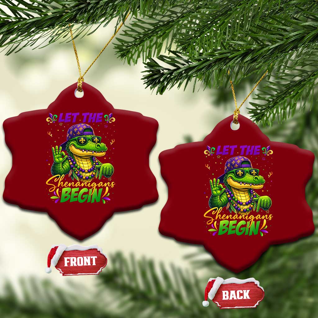 Let The Shenanigans Begin Mardi Gras 67 Meme Ceramic Ornament Funny Alligator Mardigator Six Seven TS11 Print Your Wear