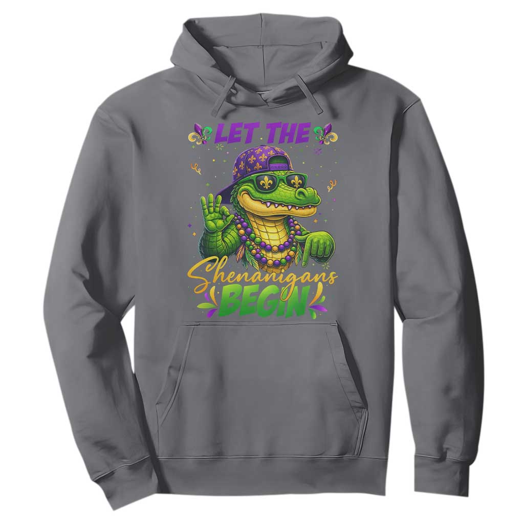 Let The Shenanigans Begin Mardi Gras 67 Meme Hoodie Funny Alligator Mardigator Six Seven TS11 Charcoal Print Your Wear