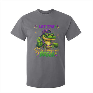 Let The Shenanigans Begin Mardi Gras 67 Meme T Shirt For Kid Funny Alligator Mardigator Six Seven TS11 Charcoal Print Your Wear
