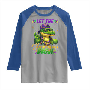 Let The Shenanigans Begin Mardi Gras 67 Meme Raglan Shirt Funny Alligator Mardigator Six Seven TS11 Sport Gray Royal Print Your Wear