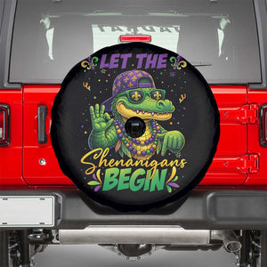 Let The Shenanigans Begin Mardi Gras 67 Meme Spare Tire Cover Funny Alligator Mardigator Six Seven TS11 Black Print Your Wear