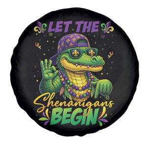 Let The Shenanigans Begin Mardi Gras 67 Meme Spare Tire Cover Funny Alligator Mardigator Six Seven TS11 Print Your Wear
