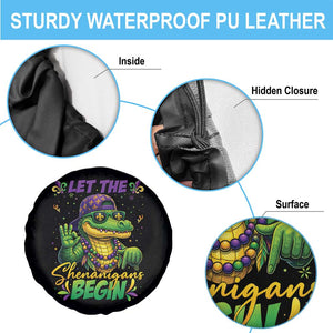 Let The Shenanigans Begin Mardi Gras 67 Meme Spare Tire Cover Funny Alligator Mardigator Six Seven TS11 Print Your Wear