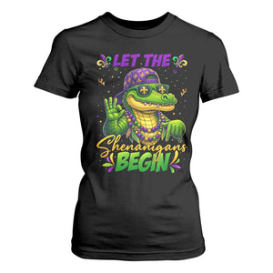 Let The Shenanigans Begin Mardi Gras 67 Meme T Shirt For Women Funny Alligator Mardigator Six Seven TS11 Black Print Your Wear