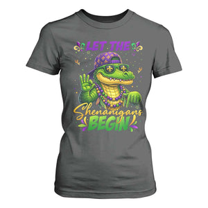 Let The Shenanigans Begin Mardi Gras 67 Meme T Shirt For Women Funny Alligator Mardigator Six Seven TS11 Dark Heather Print Your Wear