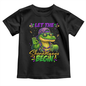 Let The Shenanigans Begin Mardi Gras 67 Meme Toddler T Shirt Funny Alligator Mardigator Six Seven TS11 Black Print Your Wear