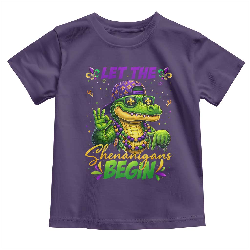 Let The Shenanigans Begin Mardi Gras 67 Meme Toddler T Shirt Funny Alligator Mardigator Six Seven TS11 Purple Print Your Wear