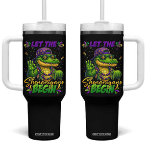 Let The Shenanigans Begin Mardi Gras 67 Meme Tumbler With Handle Funny Alligator Mardigator Six Seven TS11 One Size: 40 oz Black Print Your Wear