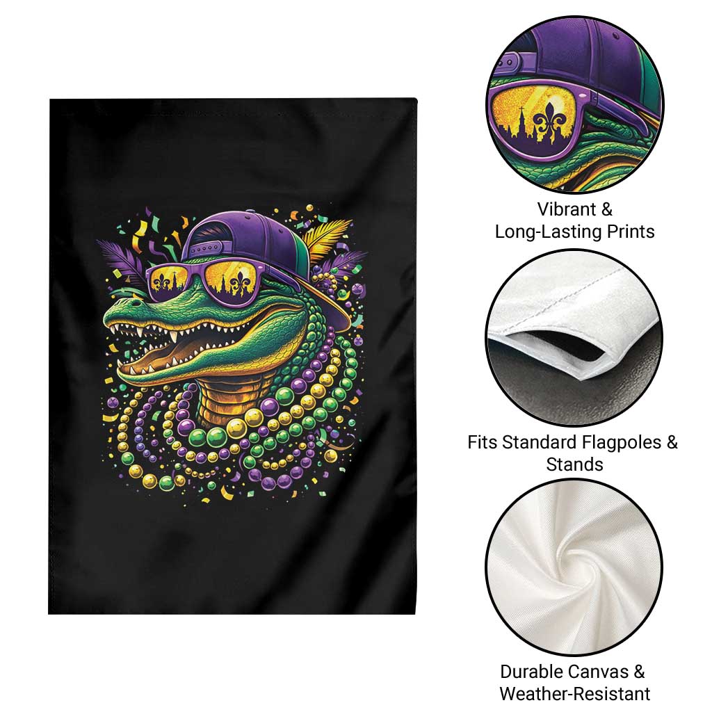 Mardigator Mardi Gras Alligator Carnival Beads Garden Flag TS11 Print Your Wear