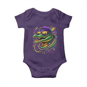 Mardigator Mardi Gras Alligator Carnival Beads Baby Onesie TS11 Purple Print Your Wear