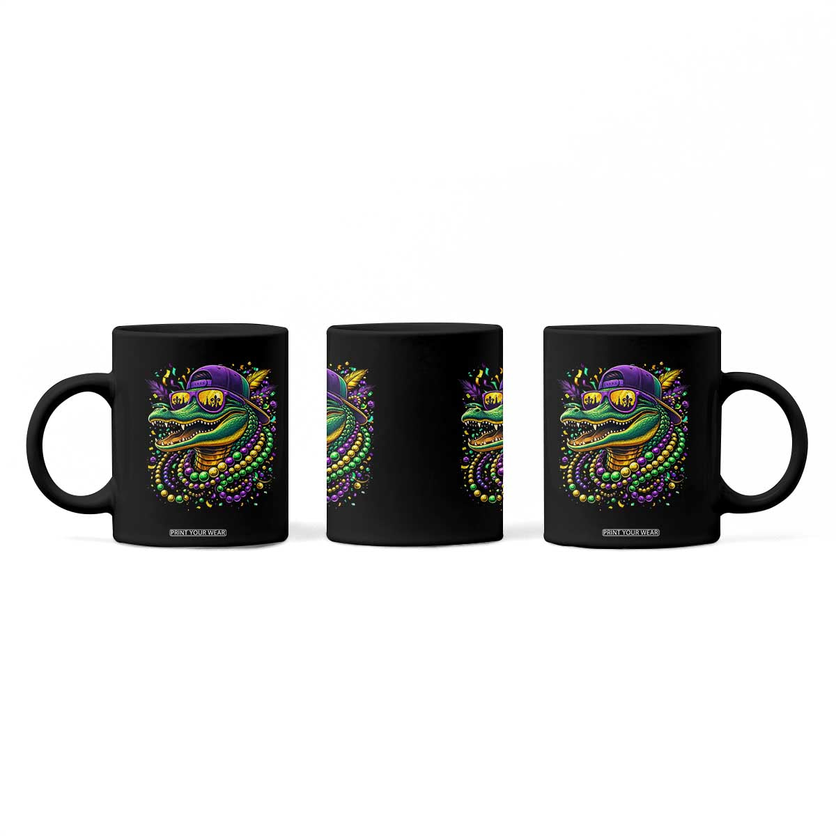 Mardigator Mardi Gras Alligator Carnival Beads Coffee Mug TS11 Print Your Wear