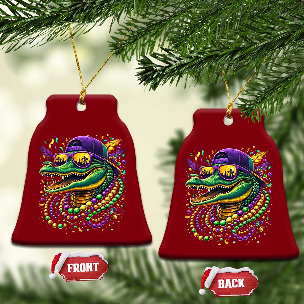 Mardigator Mardi Gras Alligator Carnival Beads Ceramic Ornament TS11 Print Your Wear