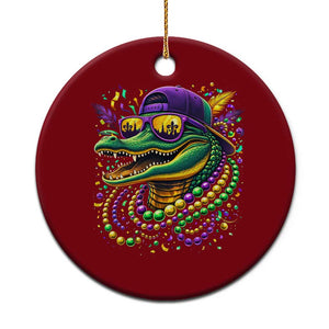 Mardigator Mardi Gras Alligator Carnival Beads Ceramic Ornament TS11 1pc Red Print Your Wear
