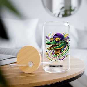 Mardigator Mardi Gras Alligator Carnival Beads Glass Can TS11 Print Your Wear