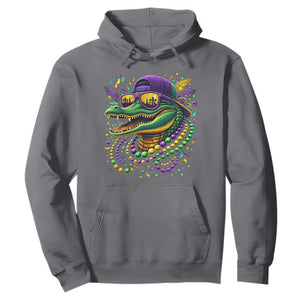 Mardigator Mardi Gras Alligator Carnival Beads Hoodie TS11 Charcoal Print Your Wear