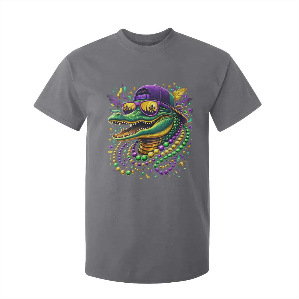 Mardigator Mardi Gras Alligator Carnival Beads T Shirt For Kid TS11 Charcoal Print Your Wear