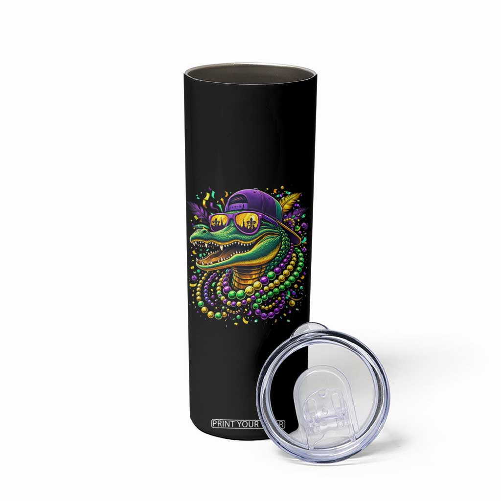 Mardigator Mardi Gras Alligator Carnival Beads Skinny Tumbler TS11 Print Your Wear