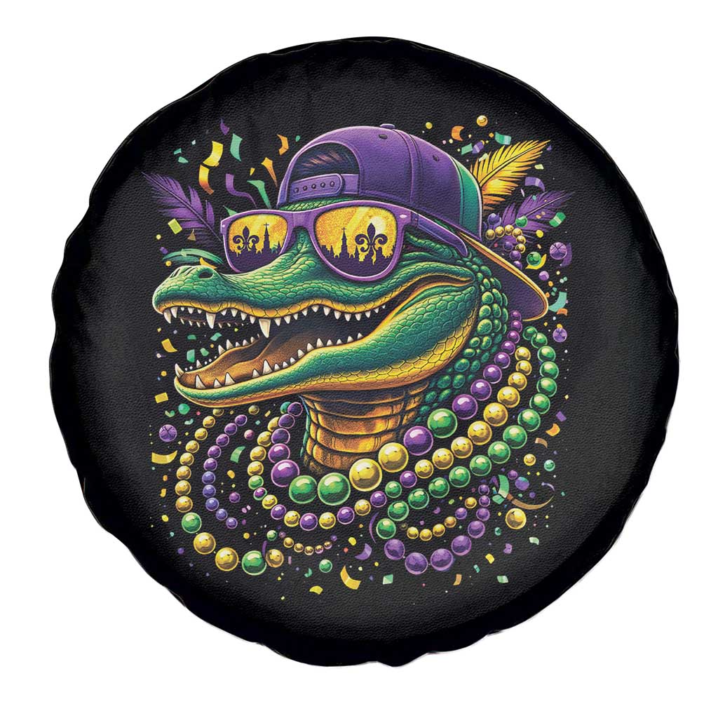Mardigator Mardi Gras Alligator Carnival Beads Spare Tire Cover TS11 Print Your Wear