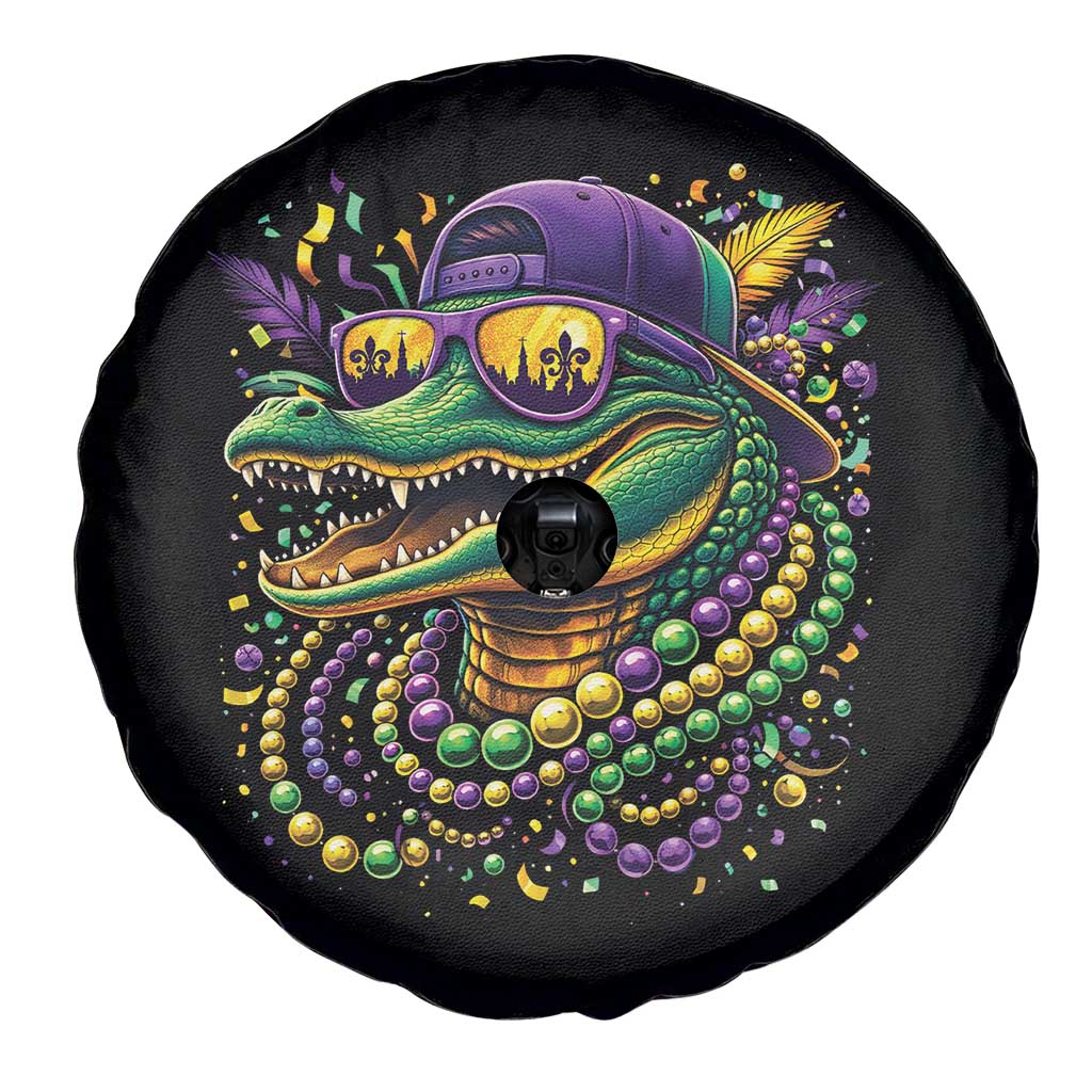 Mardigator Mardi Gras Alligator Carnival Beads Spare Tire Cover TS11 Print Your Wear