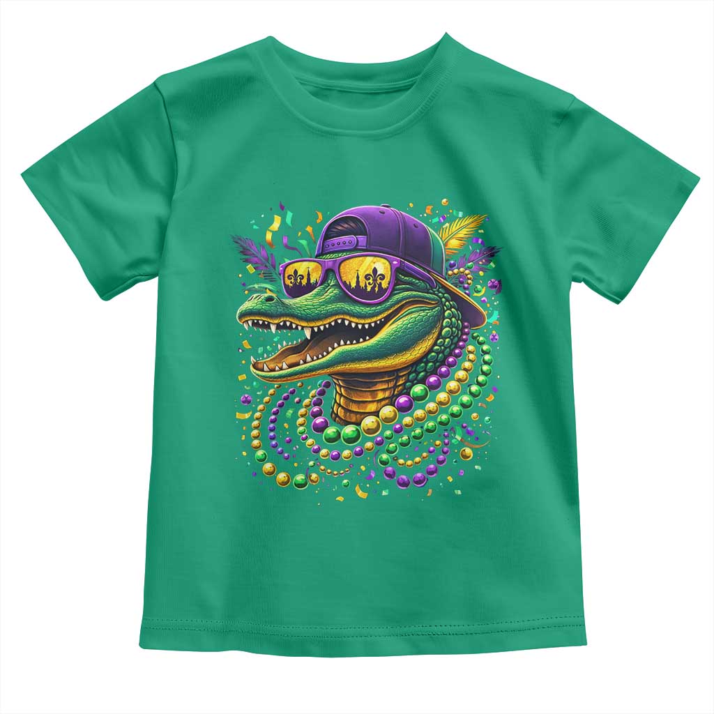 Mardigator Mardi Gras Alligator Carnival Beads Toddler T Shirt TS11 Irish Green Print Your Wear