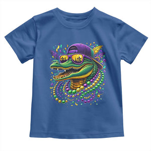 Mardigator Mardi Gras Alligator Carnival Beads Toddler T Shirt TS11 Royal Blue Print Your Wear