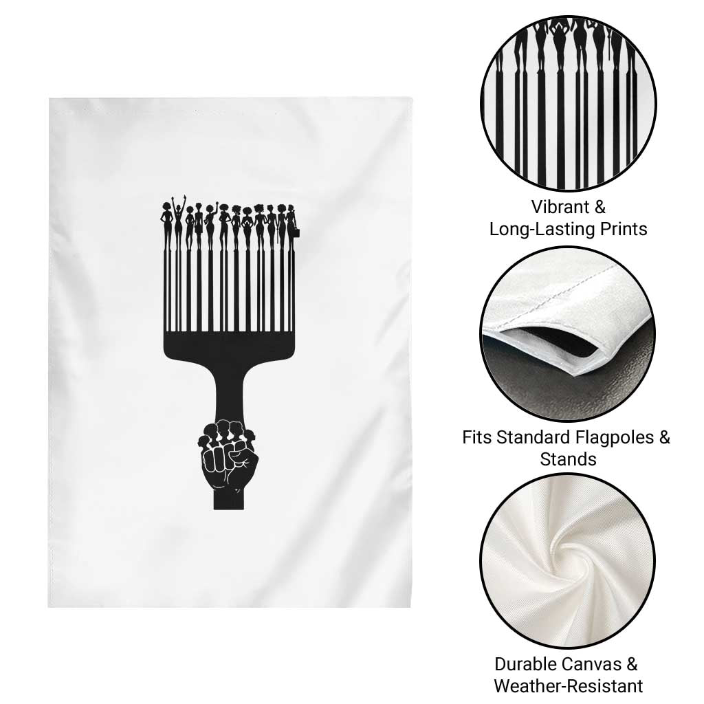 Afro Pick Comb Strong Black Power Fist Garden Flag TS11 Print Your Wear