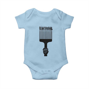 Afro Pick Comb Strong Black Power Fist Baby Onesie TS11 Light Blue Print Your Wear