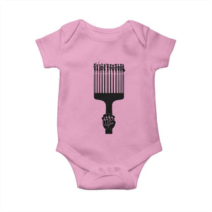Afro Pick Comb Strong Black Power Fist Baby Onesie TS11 Light Pink Print Your Wear