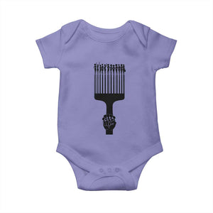 Afro Pick Comb Strong Black Power Fist Baby Onesie TS11 Violet Print Your Wear