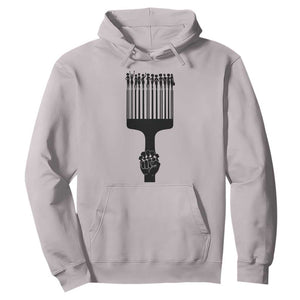 Afro Pick Comb Strong Black Power Fist Hoodie TS11 Ice Gray Print Your Wear