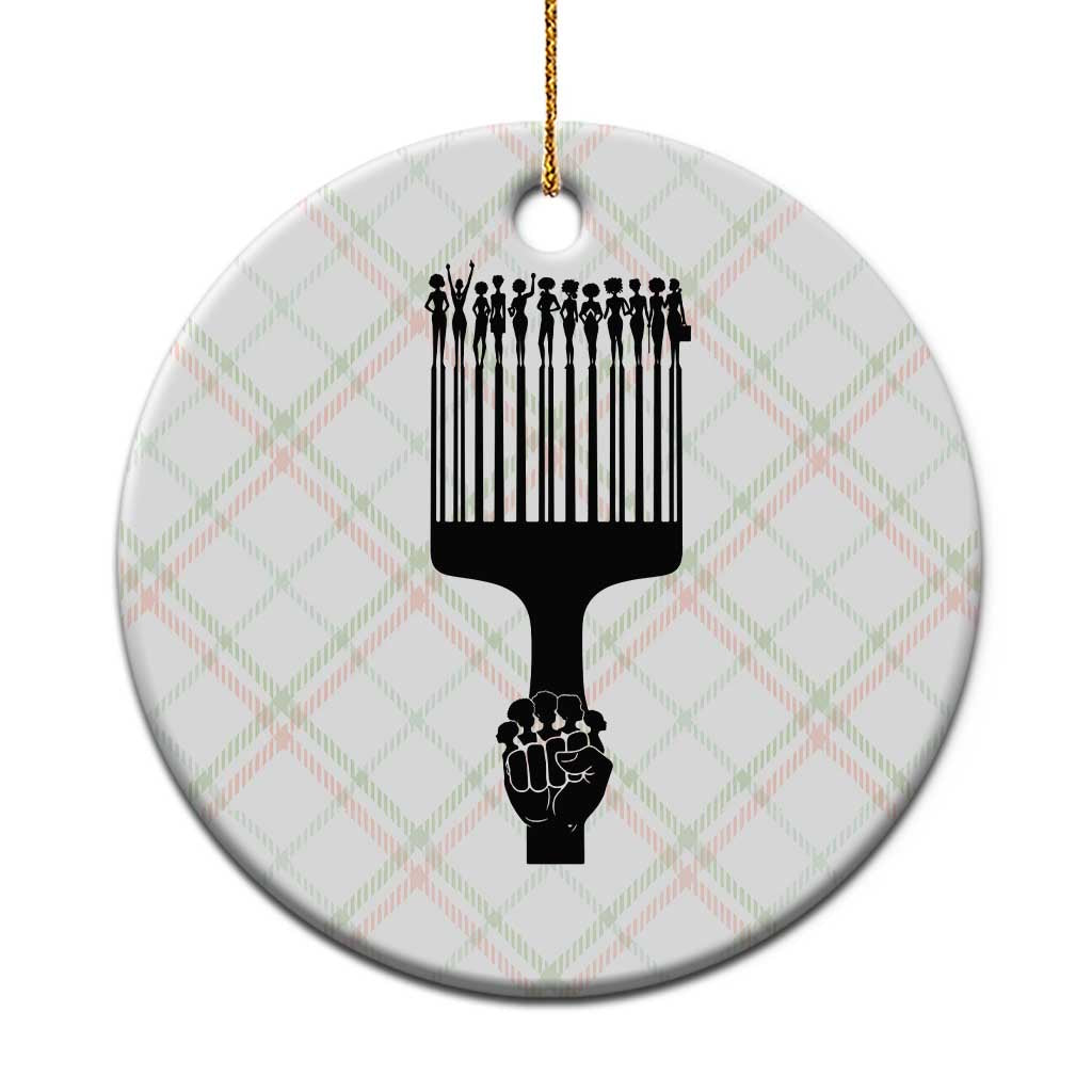 Afro Pick Comb Strong Black Power Fist Ceramic Ornament TS11 1pc Christmas Plaid Print Your Wear