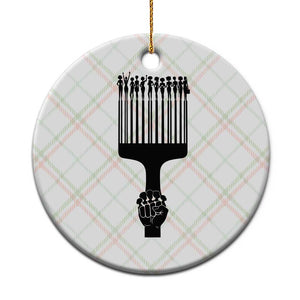 Afro Pick Comb Strong Black Power Fist Ceramic Ornament TS11 1pc Christmas Plaid Print Your Wear